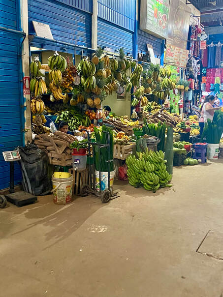 A fruit stand at the market in Puerto Maldonado